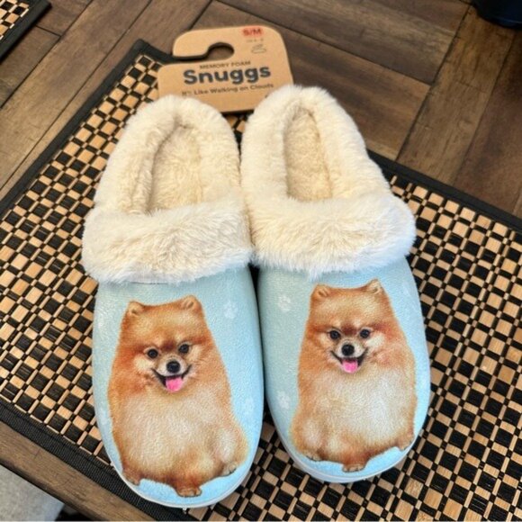 SNUGGS Memory Foam POMERANIAN Dog Non Slip Slippers By E&S Pets Sz S/M (6-8) - Picture 2 of 9